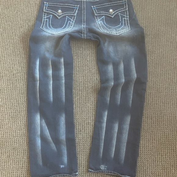 True Religion Ricky Super T Men’s Jeans Blue Patch Thick Stitch Size 38x34 - Picture 2 of 14